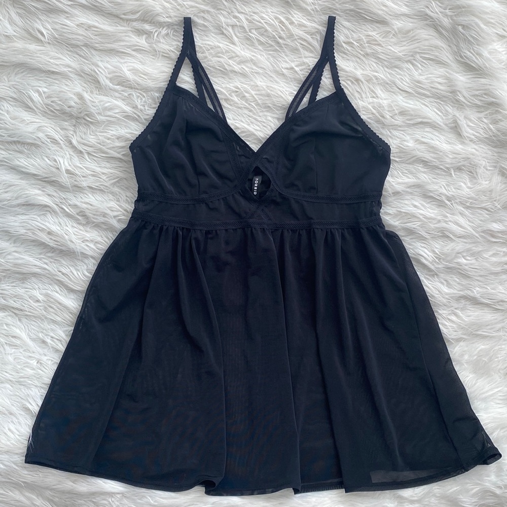 Torrid | Strappy Mesh Babydoll - Picture 3 of 15